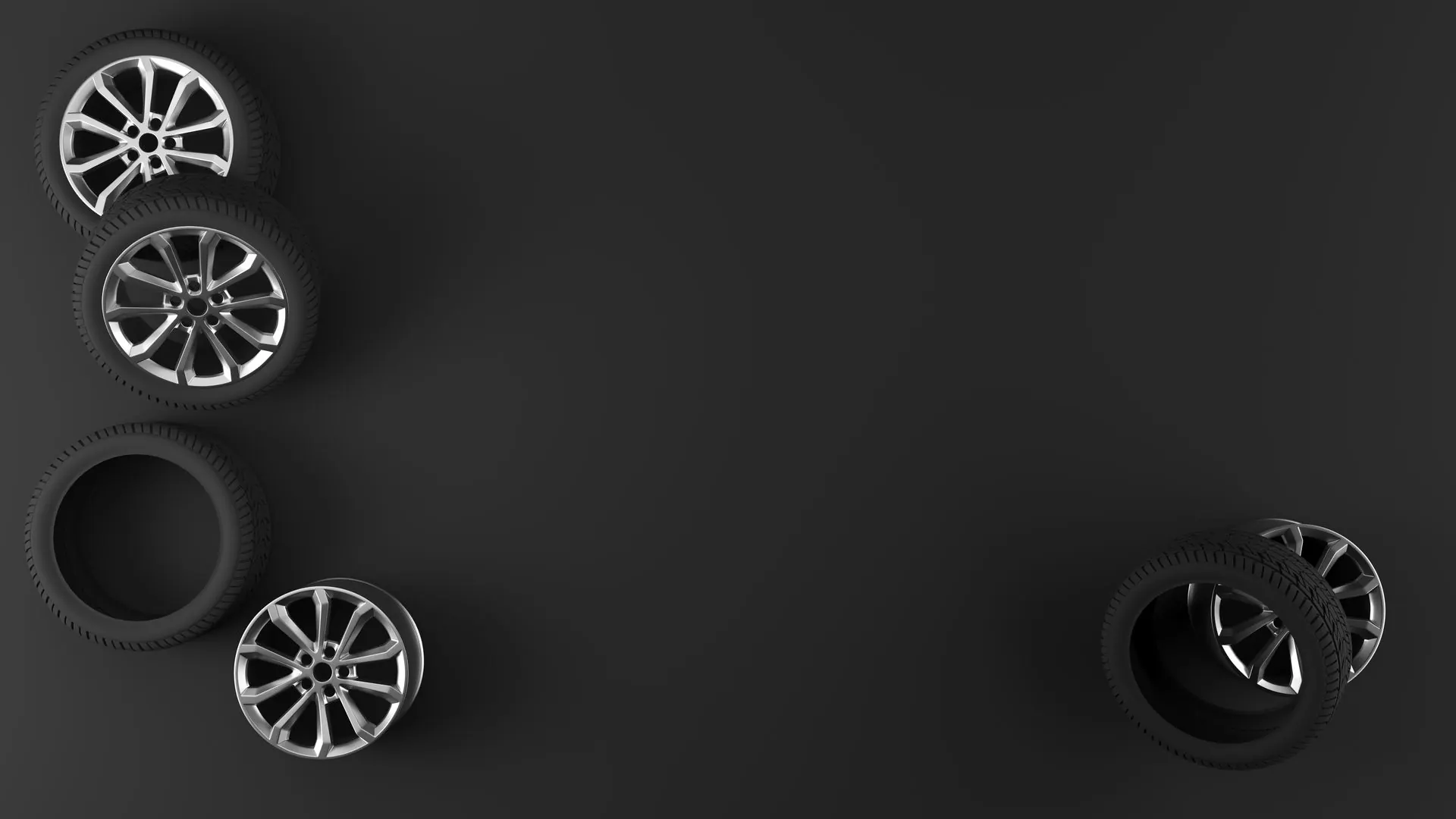 Nahaufnahme von Autoreifen mit deutlich sichtbarem Profil.